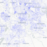 A dot-density map of Dallas